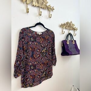 Pink rose Boho chic S Floral Patterned Blouse